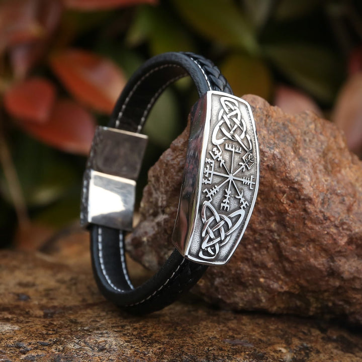 Classic Viking Vegvisir And Celtic Knot  Bracelet