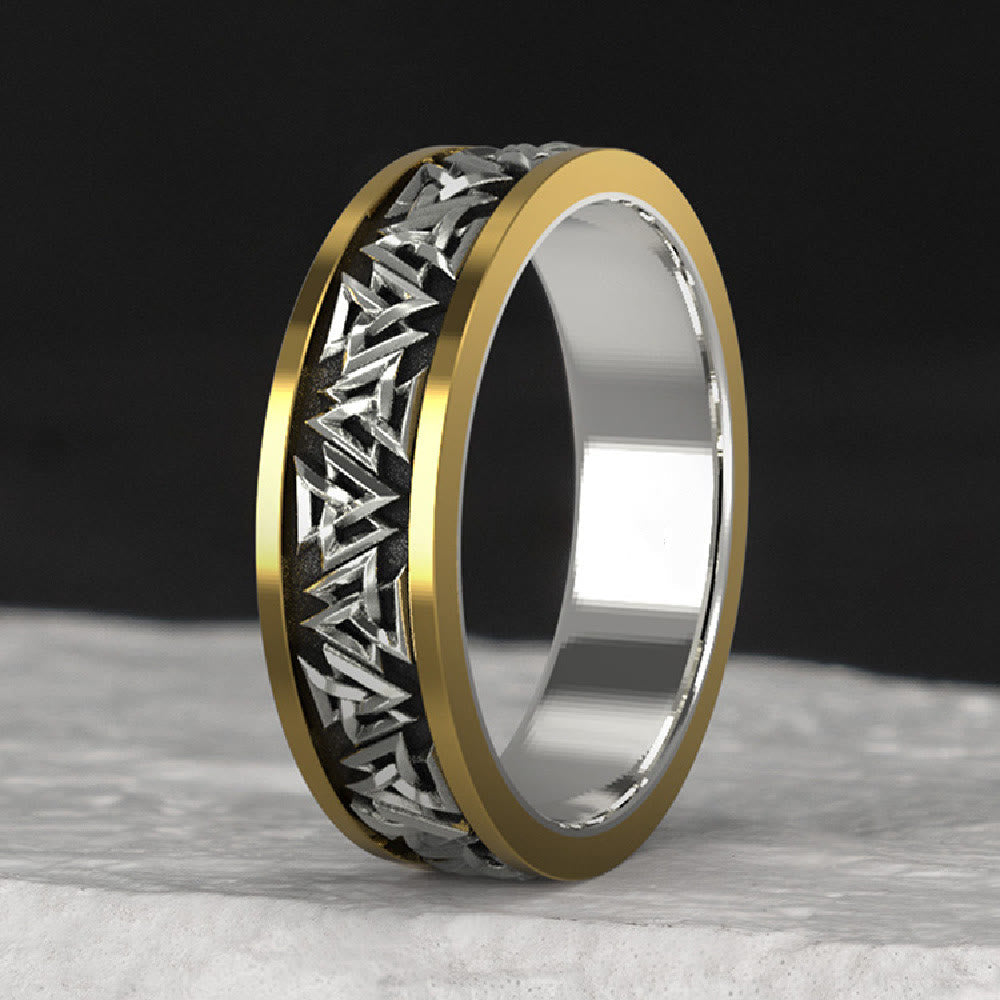 WorldNorse Handcrafted 925 Silver Nordic Valknut Ring