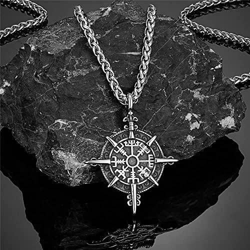 Norse Viking Compass Vegvisir Necklace