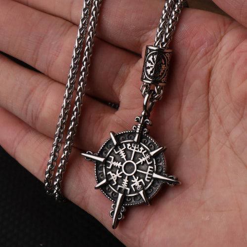 Norse Viking Compass Vegvisir Necklace