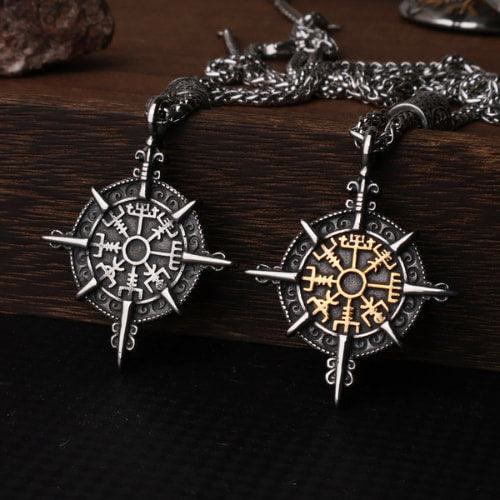 Norse Viking Compass Vegvisir Necklace