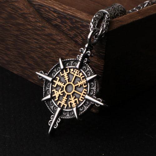 Norse Viking Compass Vegvisir Necklace