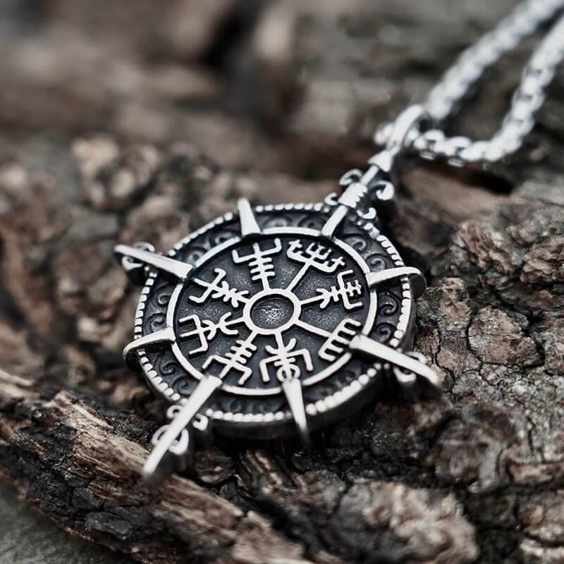 Norse Viking Compass Vegvisir Necklace
