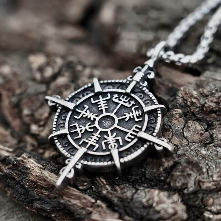 Norse Viking Compass Vegvisir Necklace