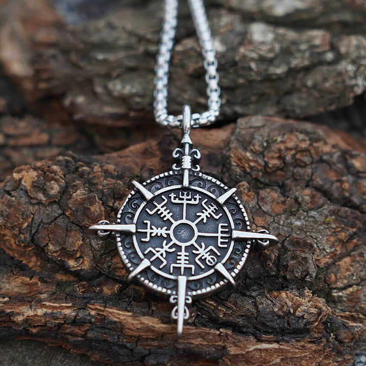 Norse Viking Compass Vegvisir Necklace