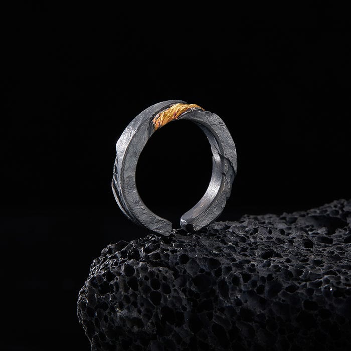 Flowing Fire Inlaid Adjustable Ring / Bracelet