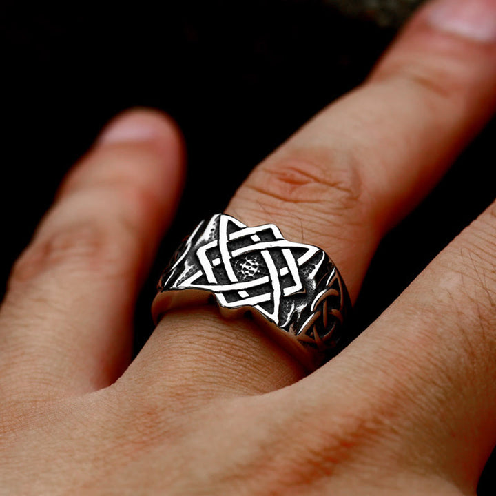 Men Triquetra Biker Ring