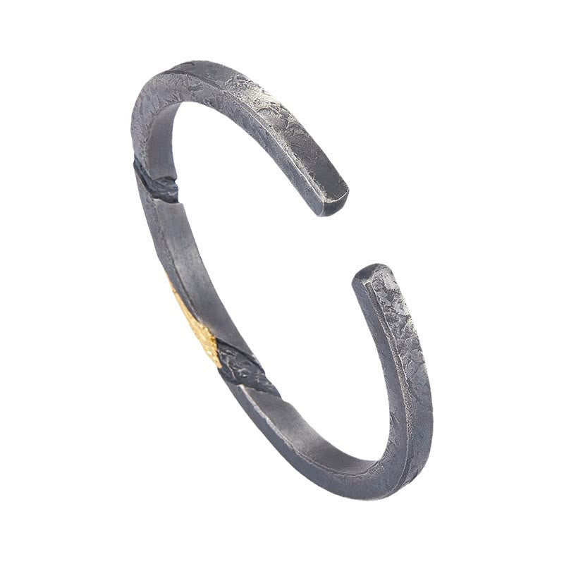 Flowing Fire Gold Inlay Adjustable Bracelet / Ring