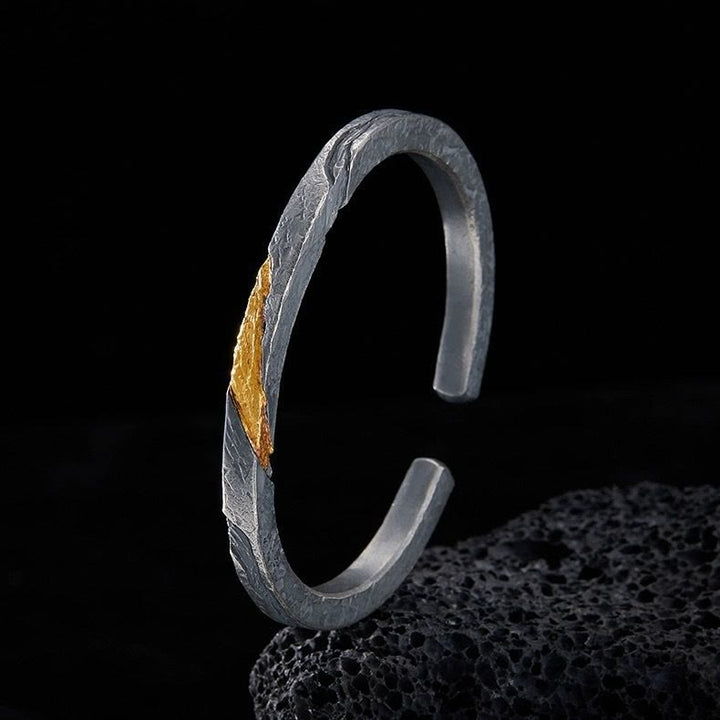 Flowing Fire Gold Inlay Adjustable Bracelet / Ring