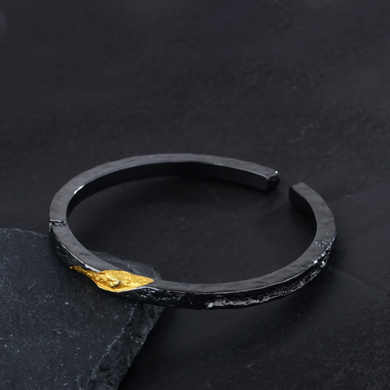 Flowing Fire Gold Inlay Adjustable Bracelet / Ring