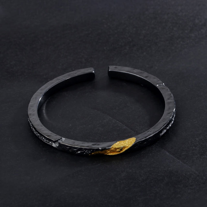 Flowing Fire Gold Inlay Adjustable Bracelet / Ring