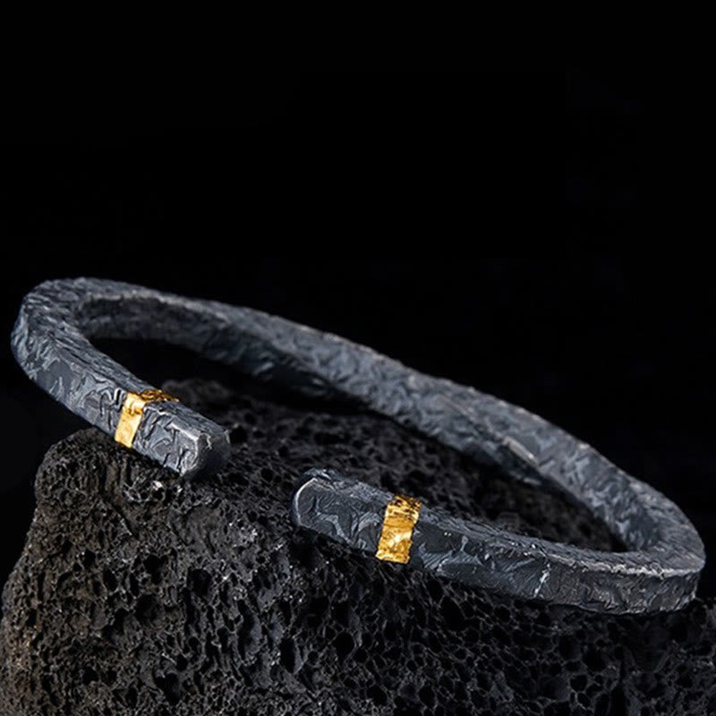 Flowing Fire Gold Inlay Adjustable Bracelet / Ring