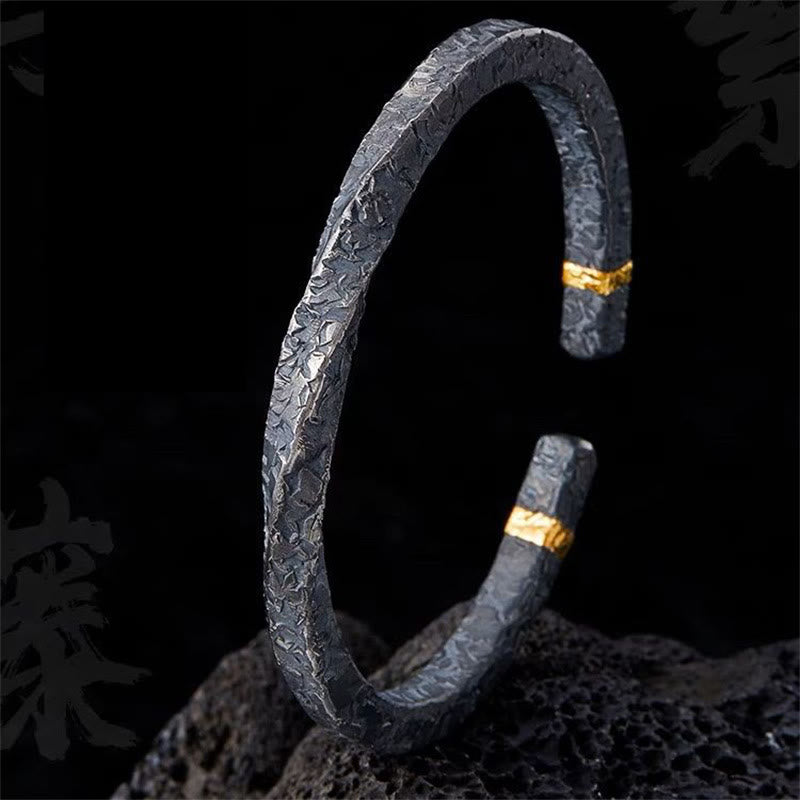 Flowing Fire Gold Inlay Adjustable Bracelet / Ring