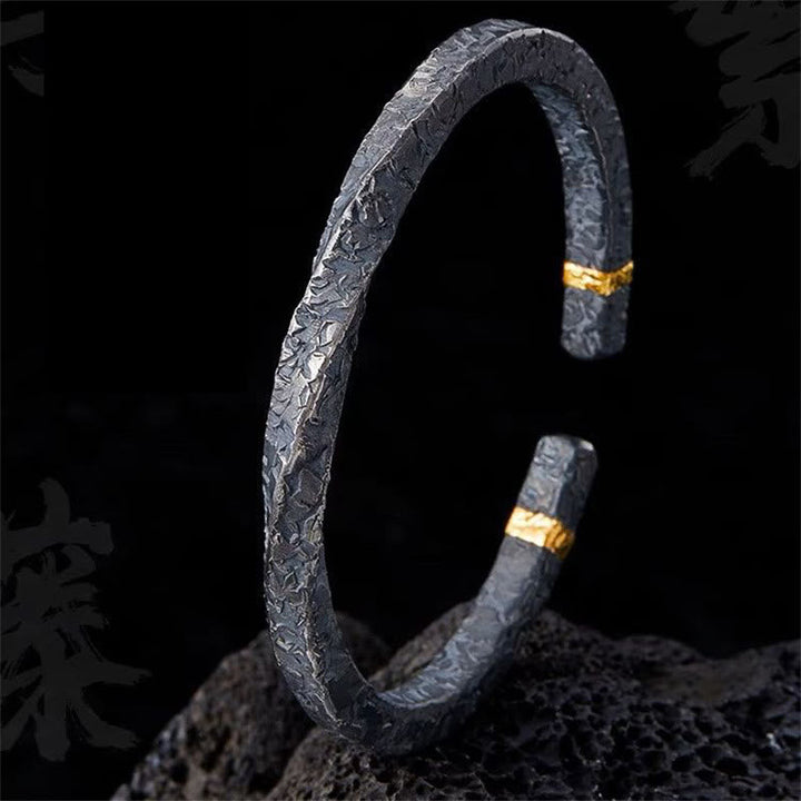 Flowing Fire Gold Inlay Adjustable Bracelet / Ring