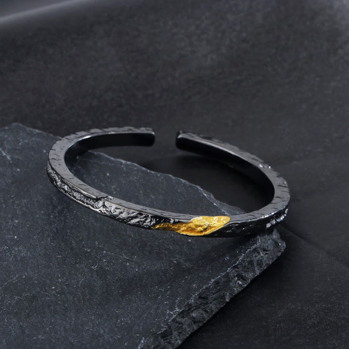 Flowing Fire Gold Inlay Adjustable Bracelet / Ring