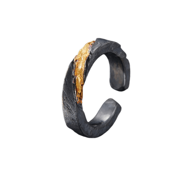 Flowing Fire Gold Inlay Adjustable Bracelet / Ring