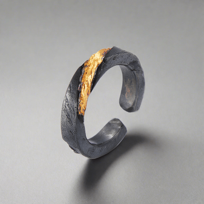 Flowing Fire Gold Inlay Adjustable Bracelet / Ring