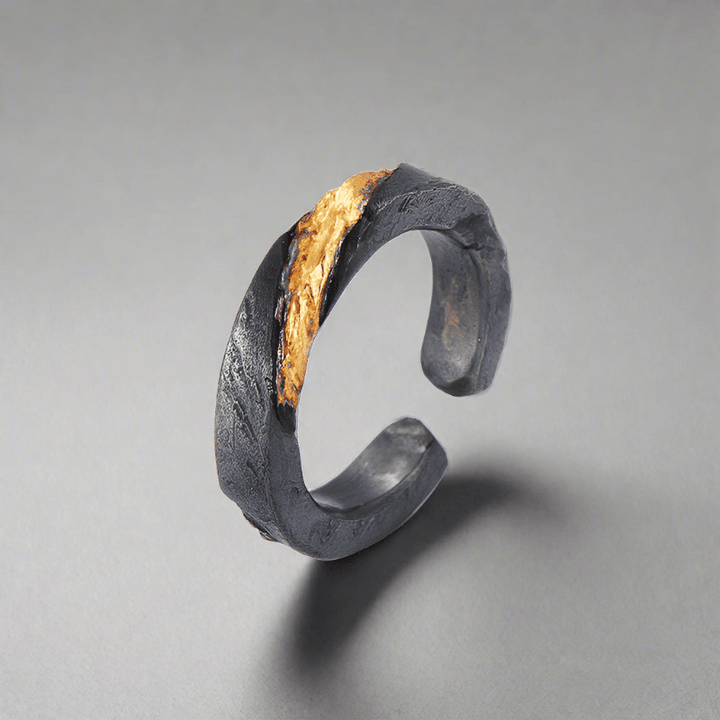 Flowing Fire Gold Inlay Adjustable Bracelet / Ring
