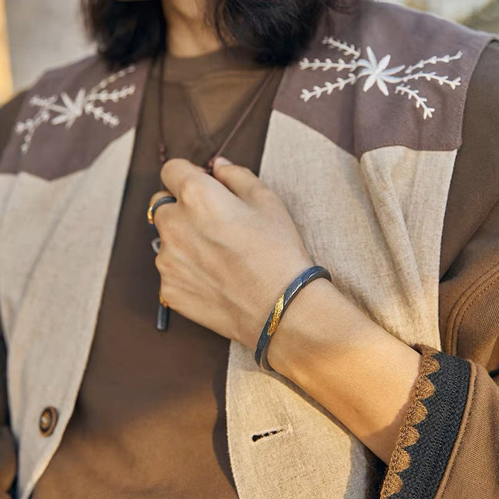 Flowing Fire Inlaid Adjustable Ring / Bracelet