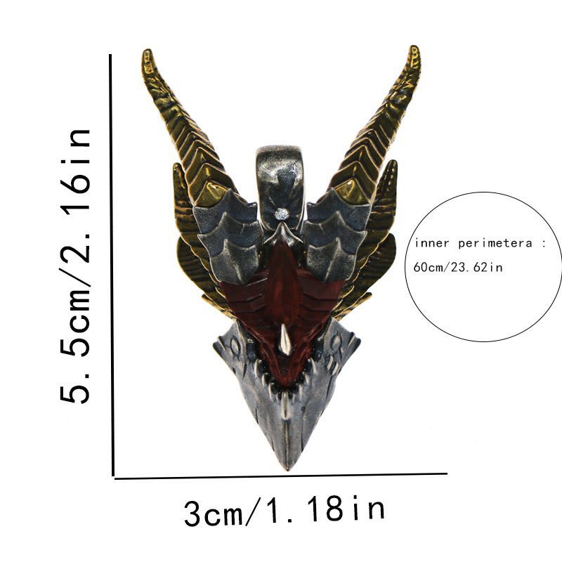Retro Evil Dragon Adjustable Ring / Necklace