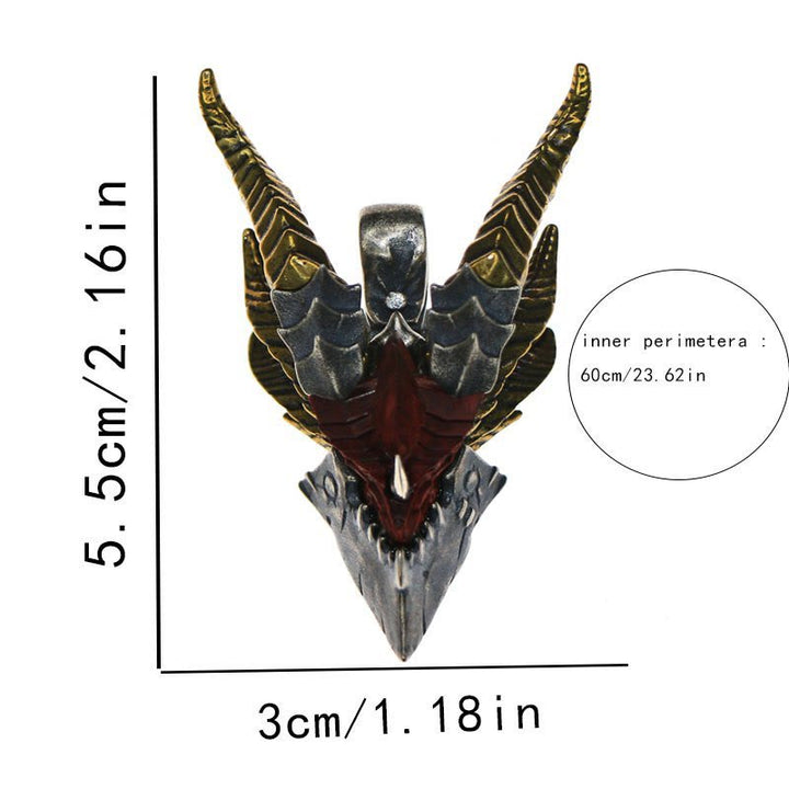 Retro Evil Dragon Adjustable Ring / Necklace