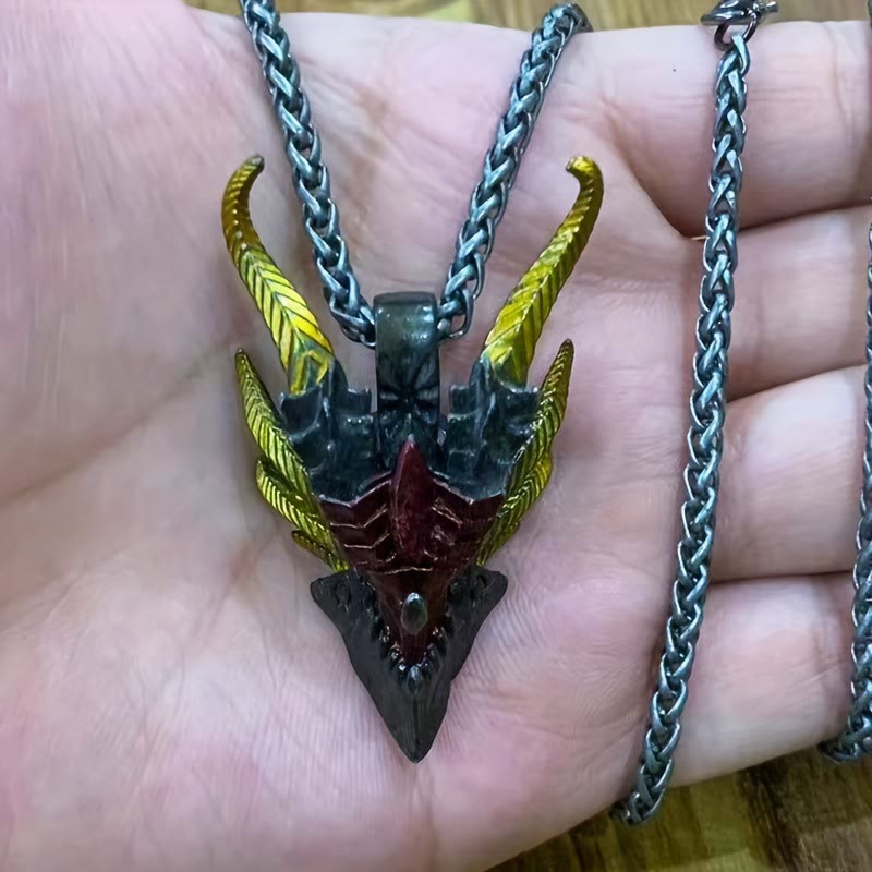 Retro Evil Dragon Adjustable Ring / Necklace