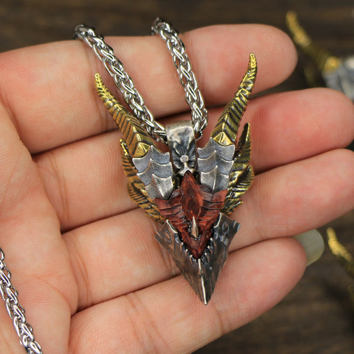Retro Evil Dragon Adjustable Ring / Necklace