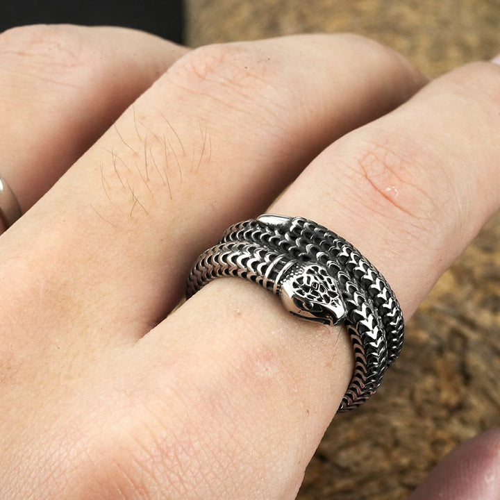 Snake King Titanium Steel Coil Ring