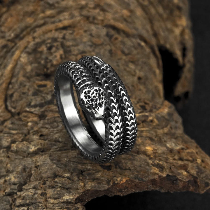 Snake King Titanium Steel Coil Ring