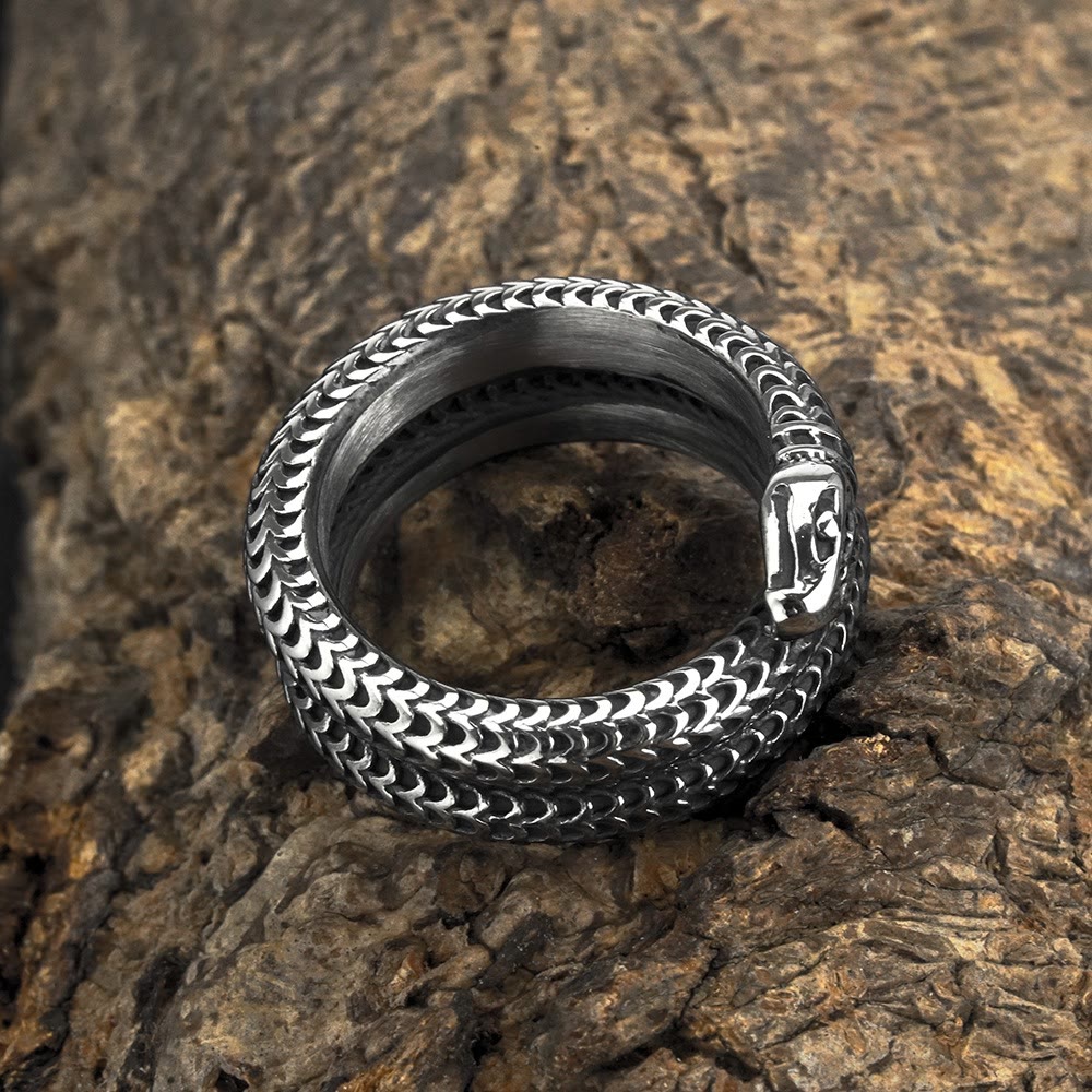 Snake King Titanium Steel Coil Ring
