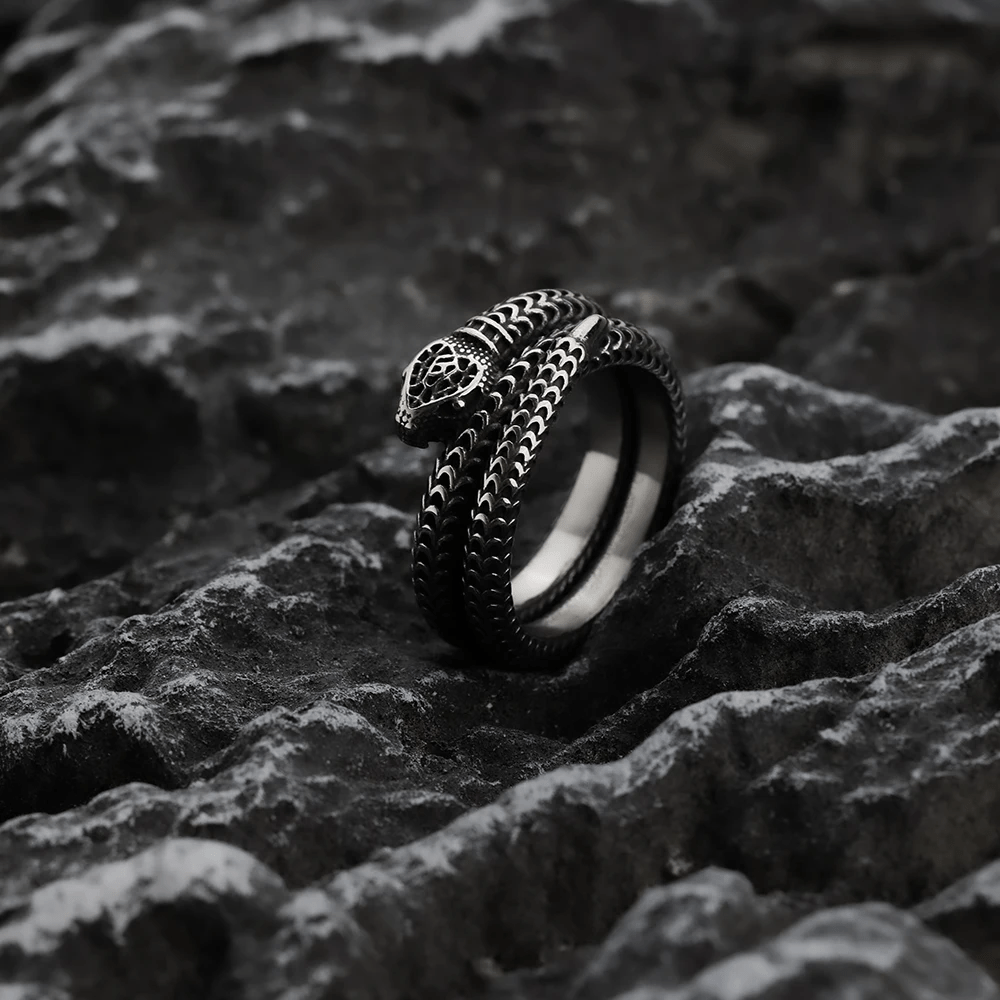 Snake King Titanium Steel Coil Ring