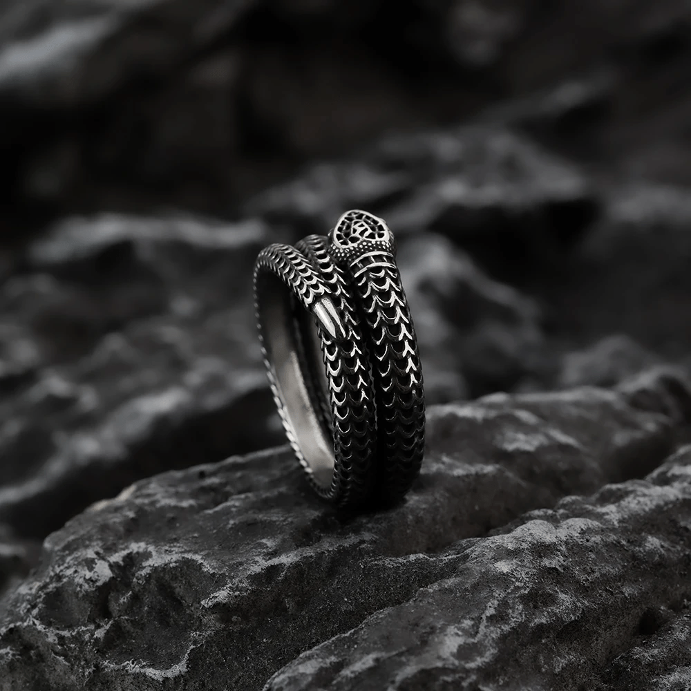 Snake King Titanium Steel Coil Ring