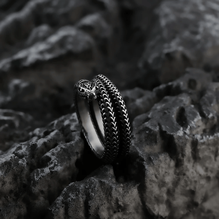 Snake King Titanium Steel Coil Ring