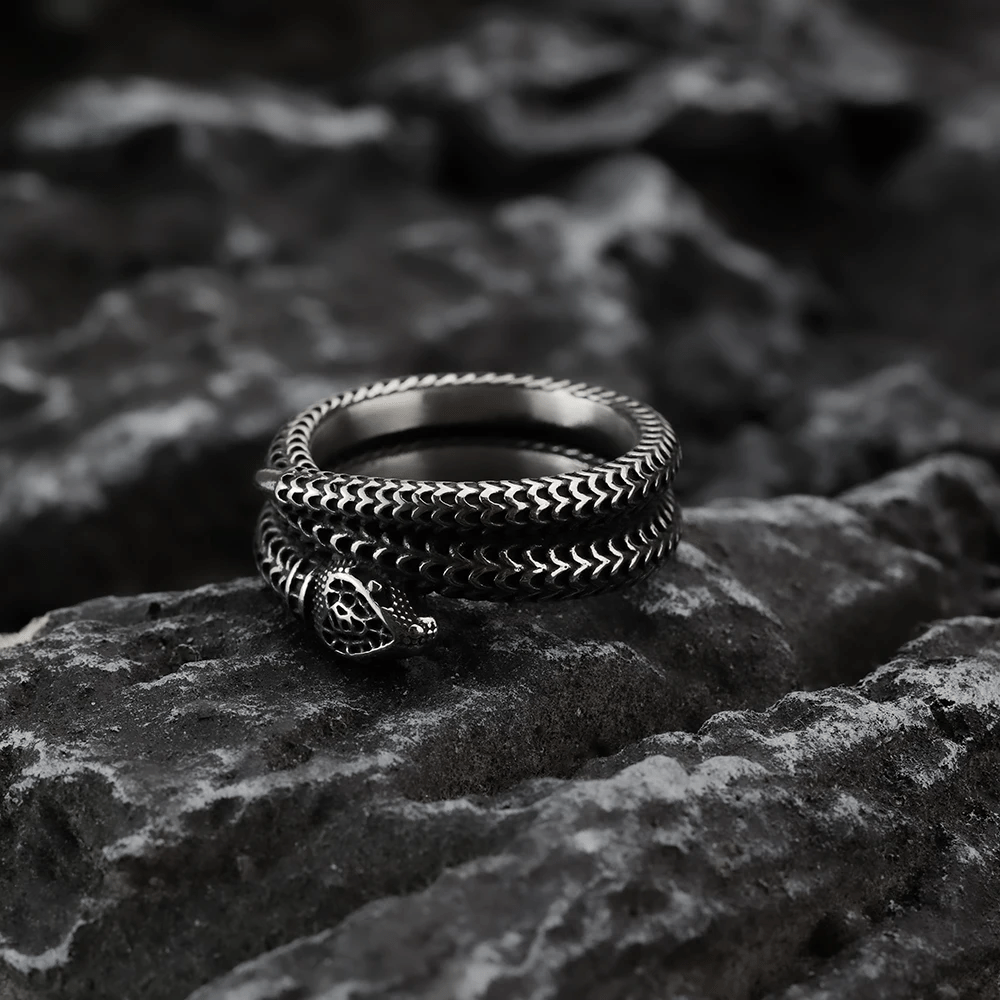 Snake King Titanium Steel Coil Ring