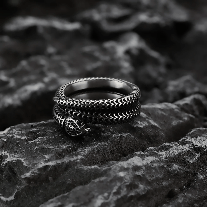 Snake King Titanium Steel Coil Ring