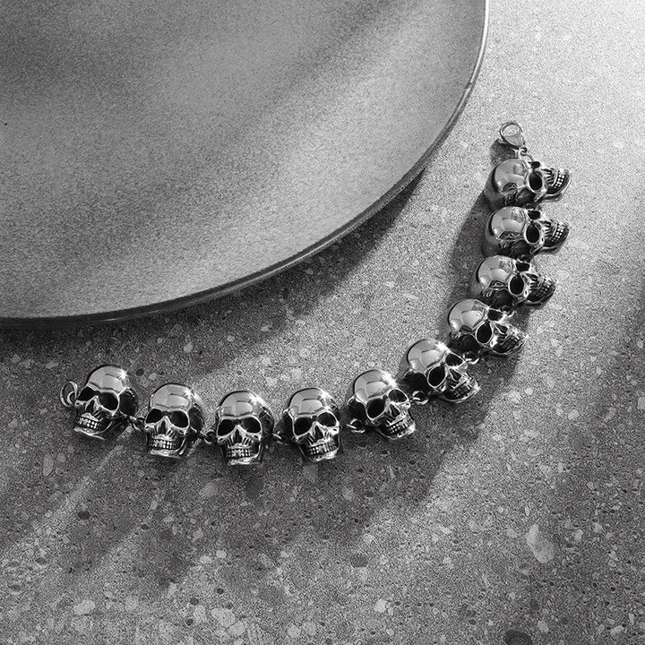 WorldNorse Gothic Domineering Skull Head Bracelet
