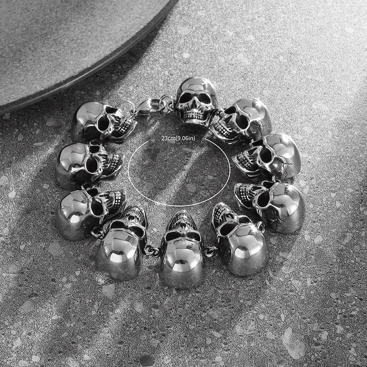 WorldNorse Gothic Domineering Skull Head Bracelet