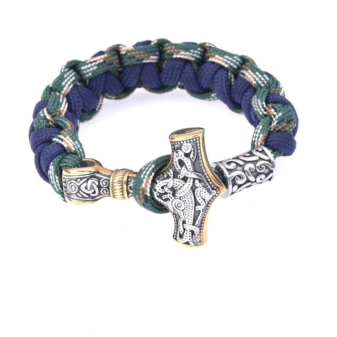 Viking Mjolnir Paracord Braided Bracelet