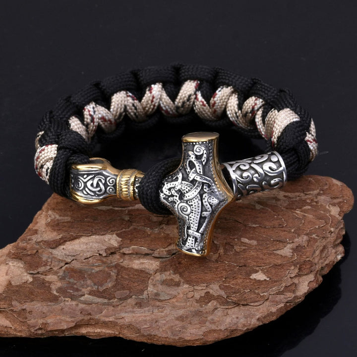 Viking Mjolnir Paracord Braided Bracelet