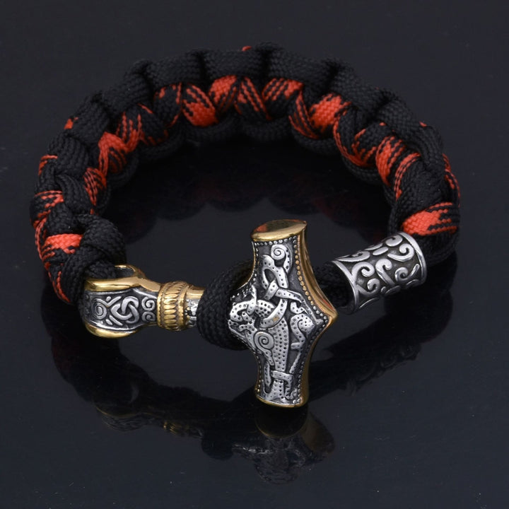 Viking Mjolnir Paracord Braided Bracelet