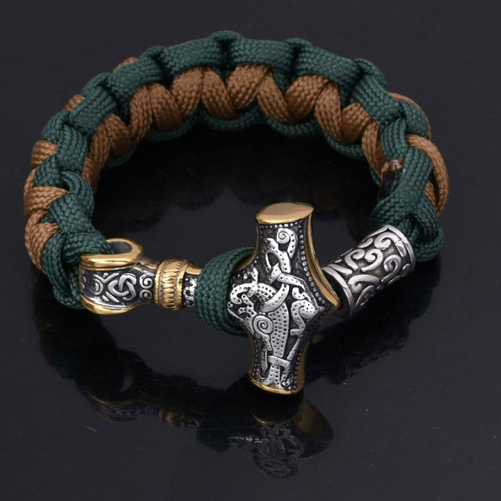Viking Mjolnir Paracord Braided Bracelet