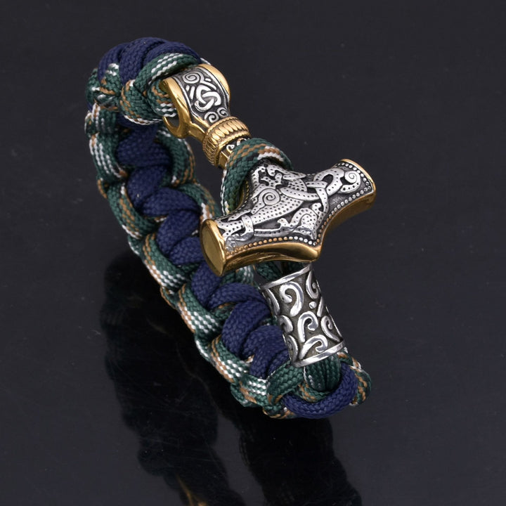 Viking Mjolnir Paracord Braided Bracelet