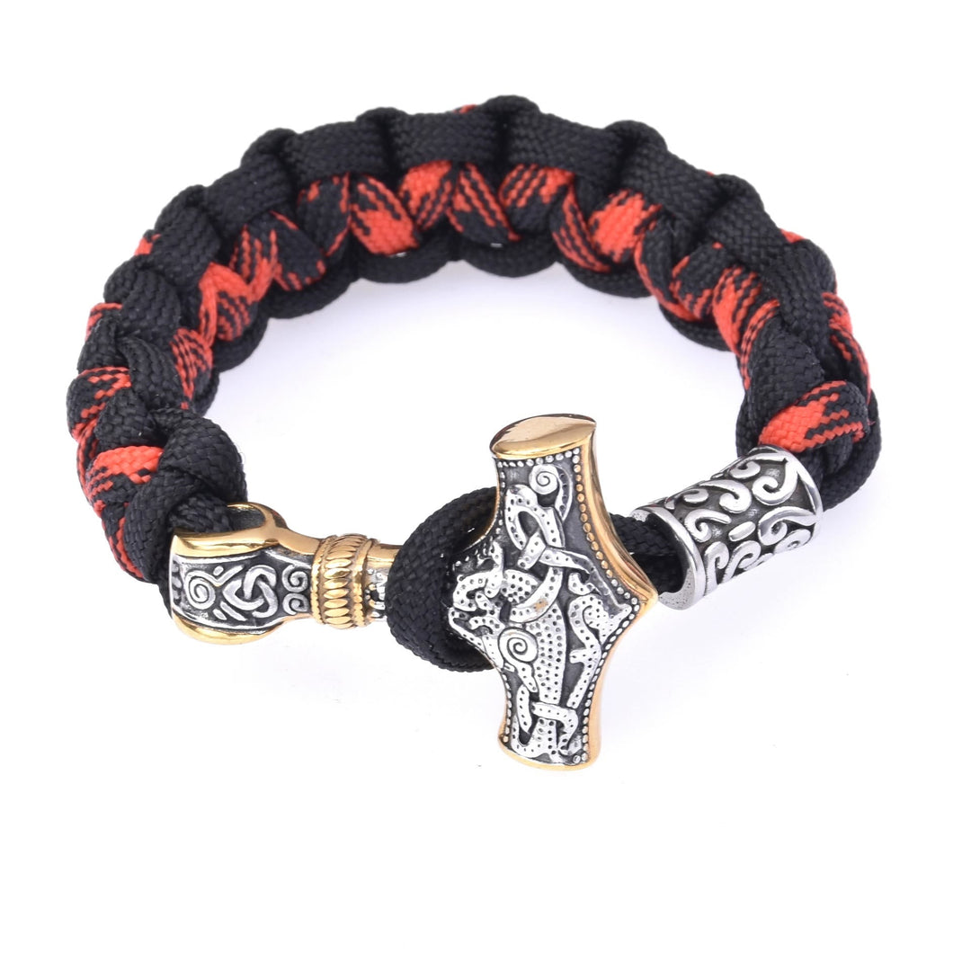 Viking Mjolnir Paracord Braided Bracelet