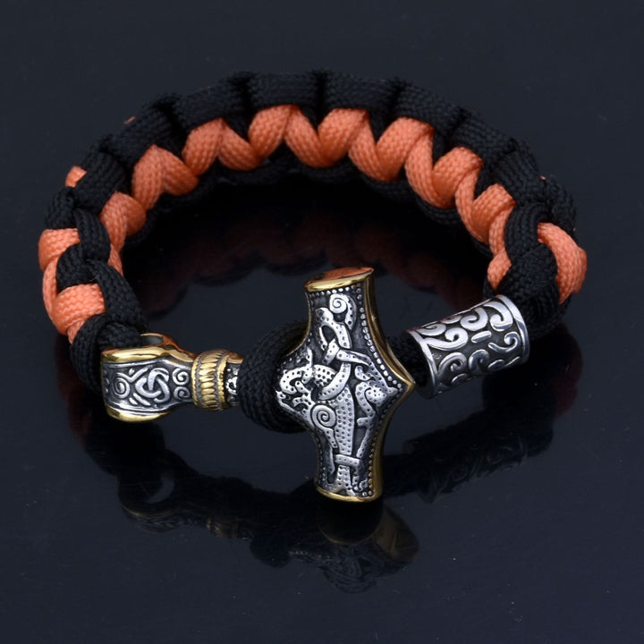 Viking Mjolnir Paracord Braided Bracelet