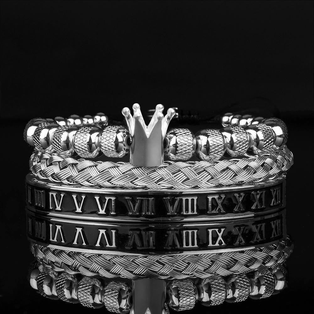 Royal Crown Roman Numeral Bracelet