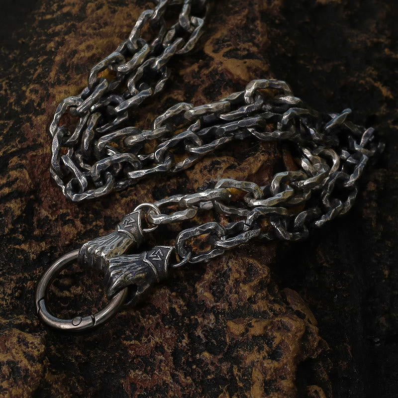 Handmade Viking Fist Silver Cable Bracelet / Necklace