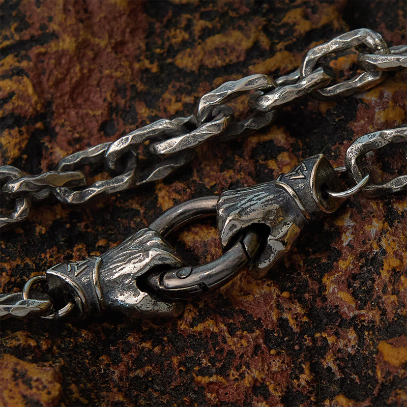 Handmade Viking Fist Silver Cable Bracelet / Necklace