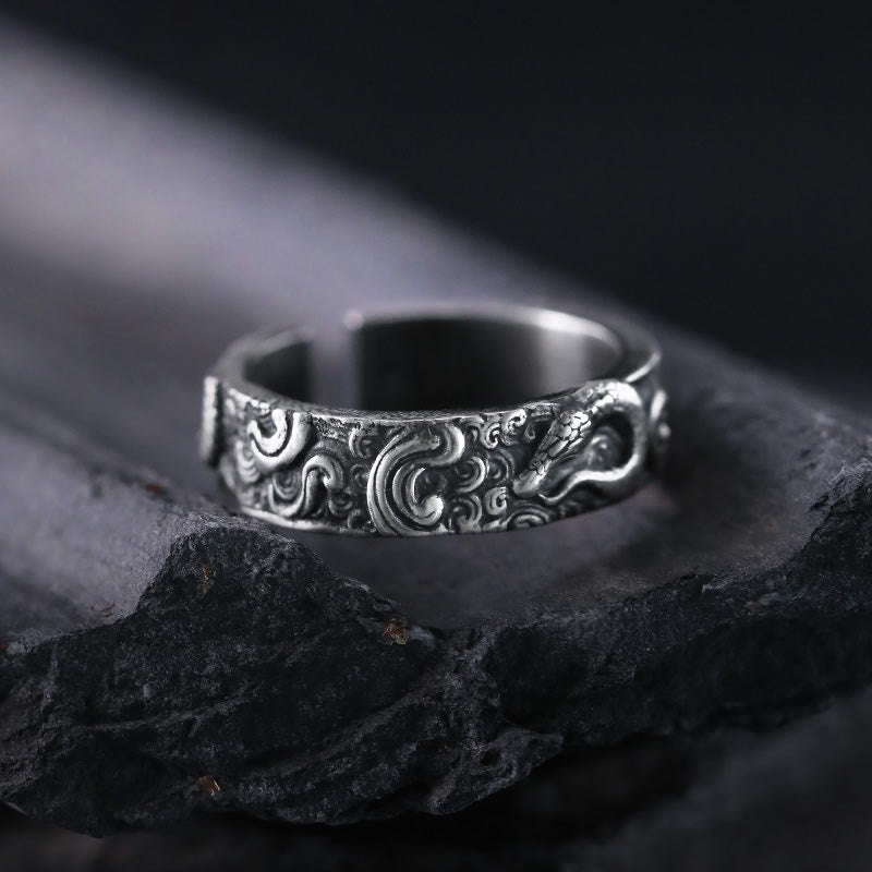Handcrafted 925 Silver Retro Snake Ring