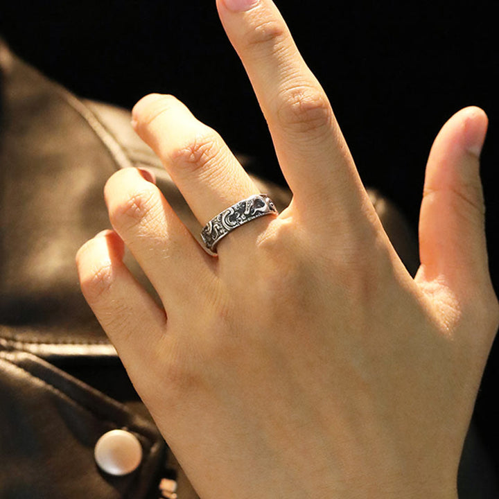 Handcrafted 925 Silver Retro Snake Ring