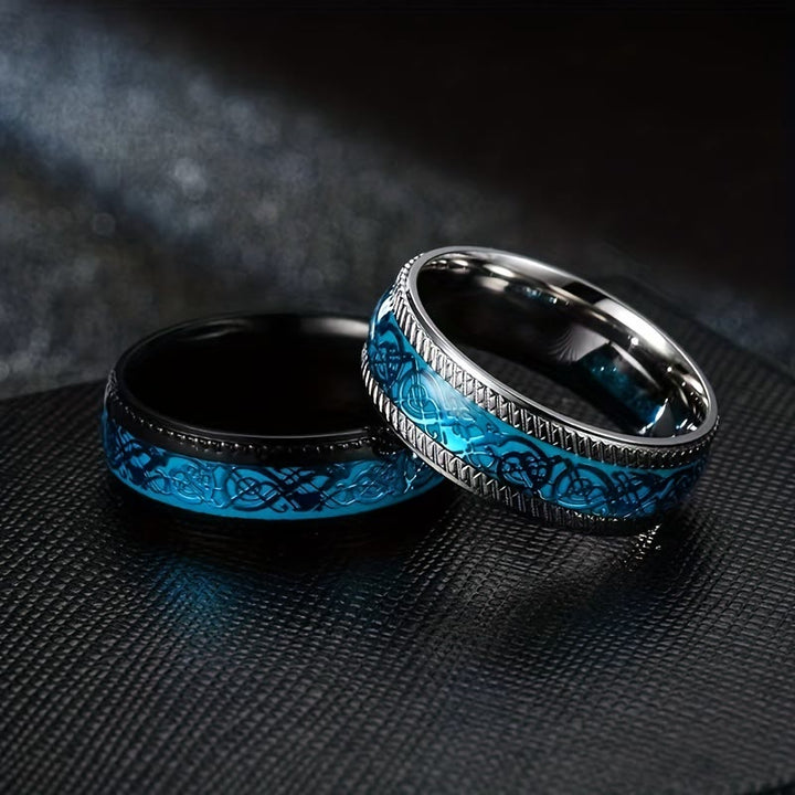 Light Dragon Scale Blue Ring